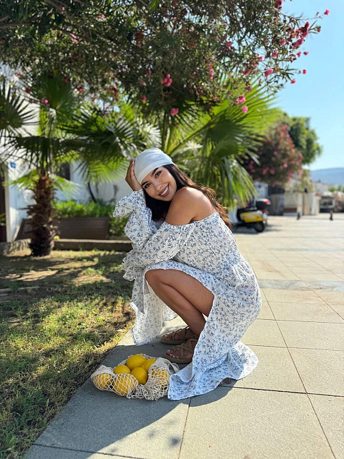 Женское летнее принтованное миди платье с разрезом натуральный муслин Одесса - изображение 5