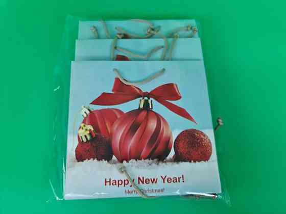 Пакеты бумажные подарочные , новогодние Квадрат 23*24*10 - 29 (12 шт) Харьков