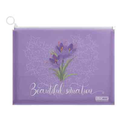 Папка - конверт Buromax на zip-молнии А4 матовый полупрозрачный пластик, ARABESKI, фиолетовый (BM.3975-07) Винница