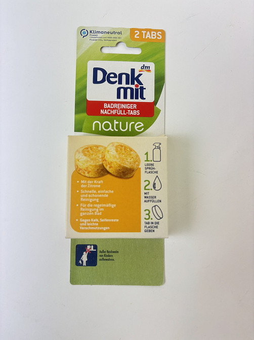 Екологічний засіб для миття ванної кімнати в таблетках Denkmit Badreiniger Nachfüll-Tabs nature, 2 шт Гостомель - фото 1
