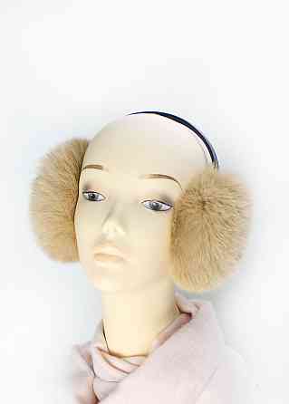 Наушники меховые взрослые из кролика Бежевый Харьков