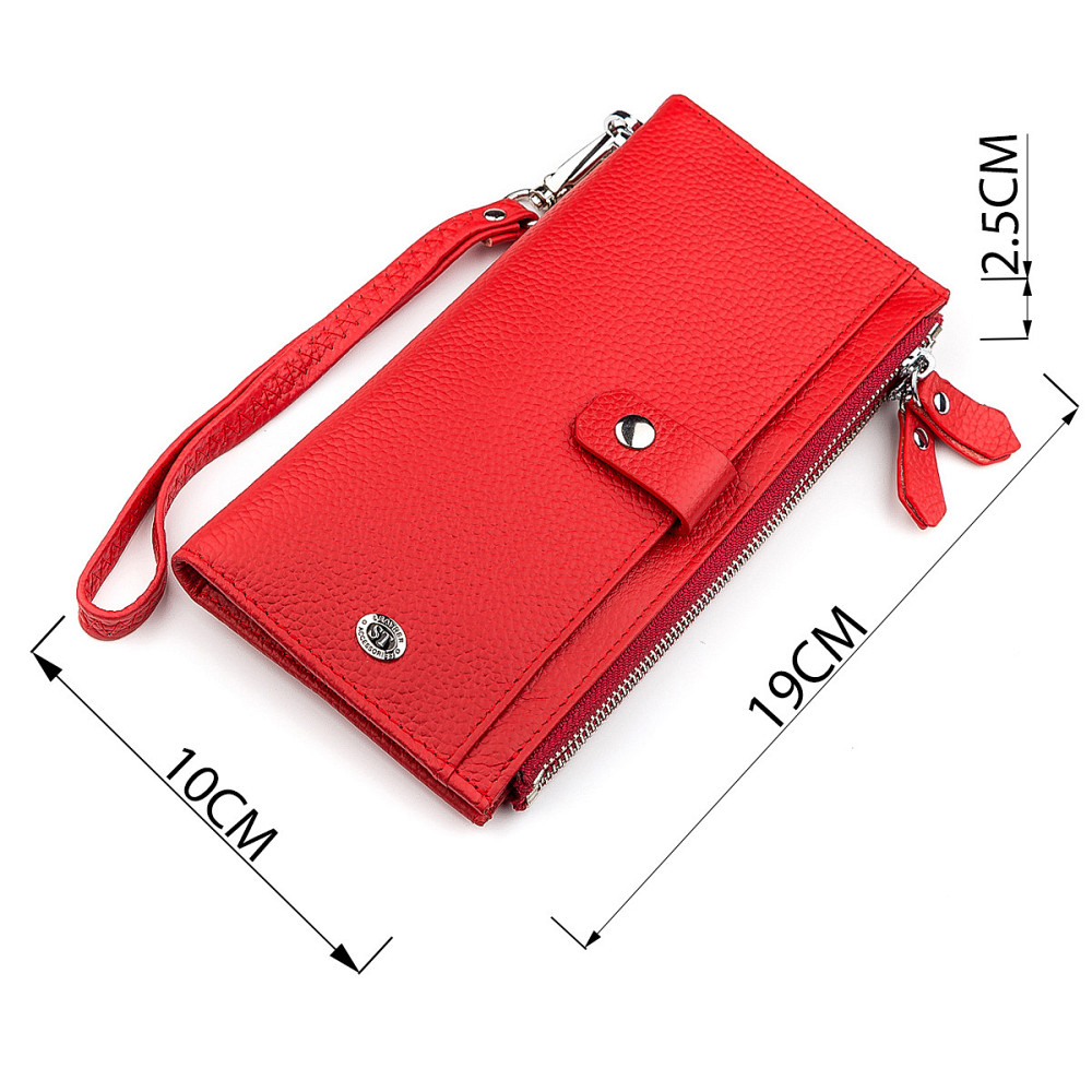 Кошелек женский многофункциональный Красный (ST Leather) Киев - изображение 7