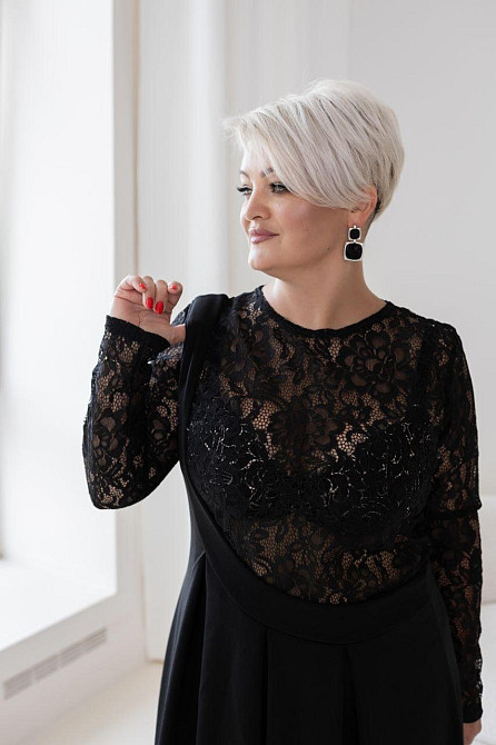 Жіночий стильний комплект: лонгслів і сукня батал трикотаж+гіпюр Одеса - фото 8