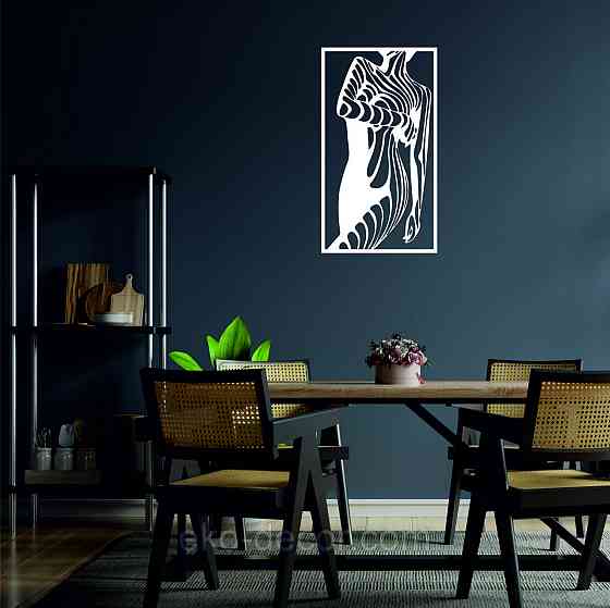 Декоративное настенное Панно «Силуэт женщины», Декор на стену 110*61 см, Белый Киев