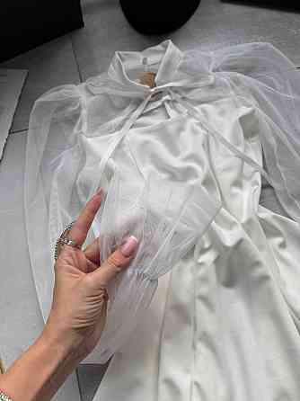 Женское нежное платье с рукавами из сеточки креп дайвинг Молочный, 42/44 Одесса