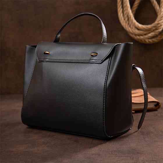 Сумка с клапаном из кожзаменителя Vintage sale_14949 Черная Киев