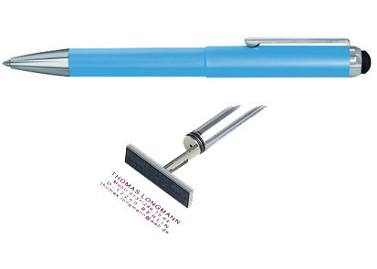 Ручка стилус з штампом, блакитний  корпус Київ - фото 1