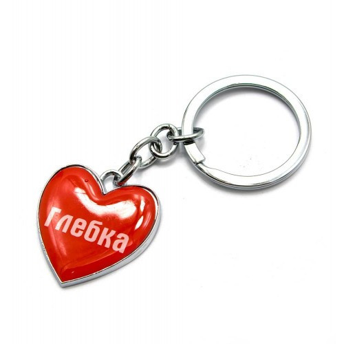 Брелок під ключі червоне серце Глібка Київ - фото 1