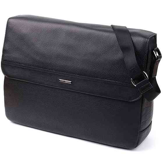 Мужская сумка-портфель для ноутбука из зернистой натуральной кожи Tony Perotti 20864_1 (6036-38 nero) Черный Киев