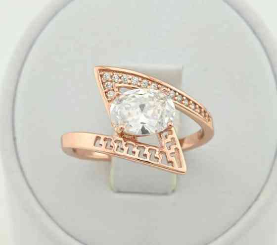 Кольцо Xuping 15046, 19 размер (ширина 10мм), белые фианиты, позолота РО Киев