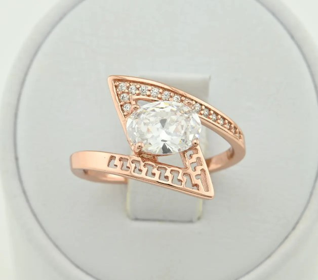 Кольцо Xuping 15046, 19 размер (ширина 10мм), белые фианиты, позолота РО Киев - изображение 4