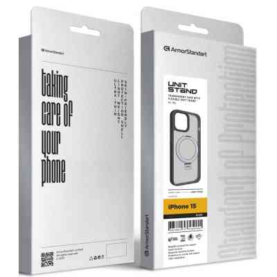 Чохол до мобільного телефона Armorstandart Unit Stand Apple iPhone 15 Black (ARM70568) Вінниця