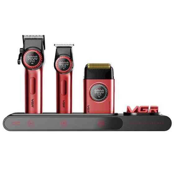 Професійний набір для барберів VGR Stepless Pro 3 in 1 RED BZ-33 Львів