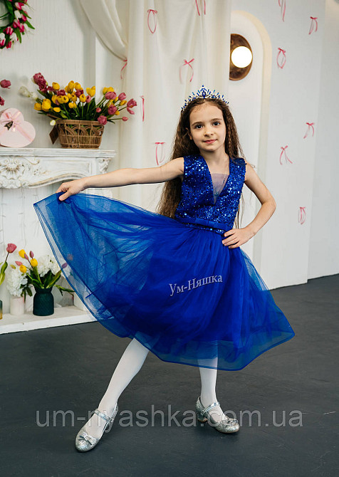 Детское нарядное синее платье 122-134 Кривой Рог - изображение 1