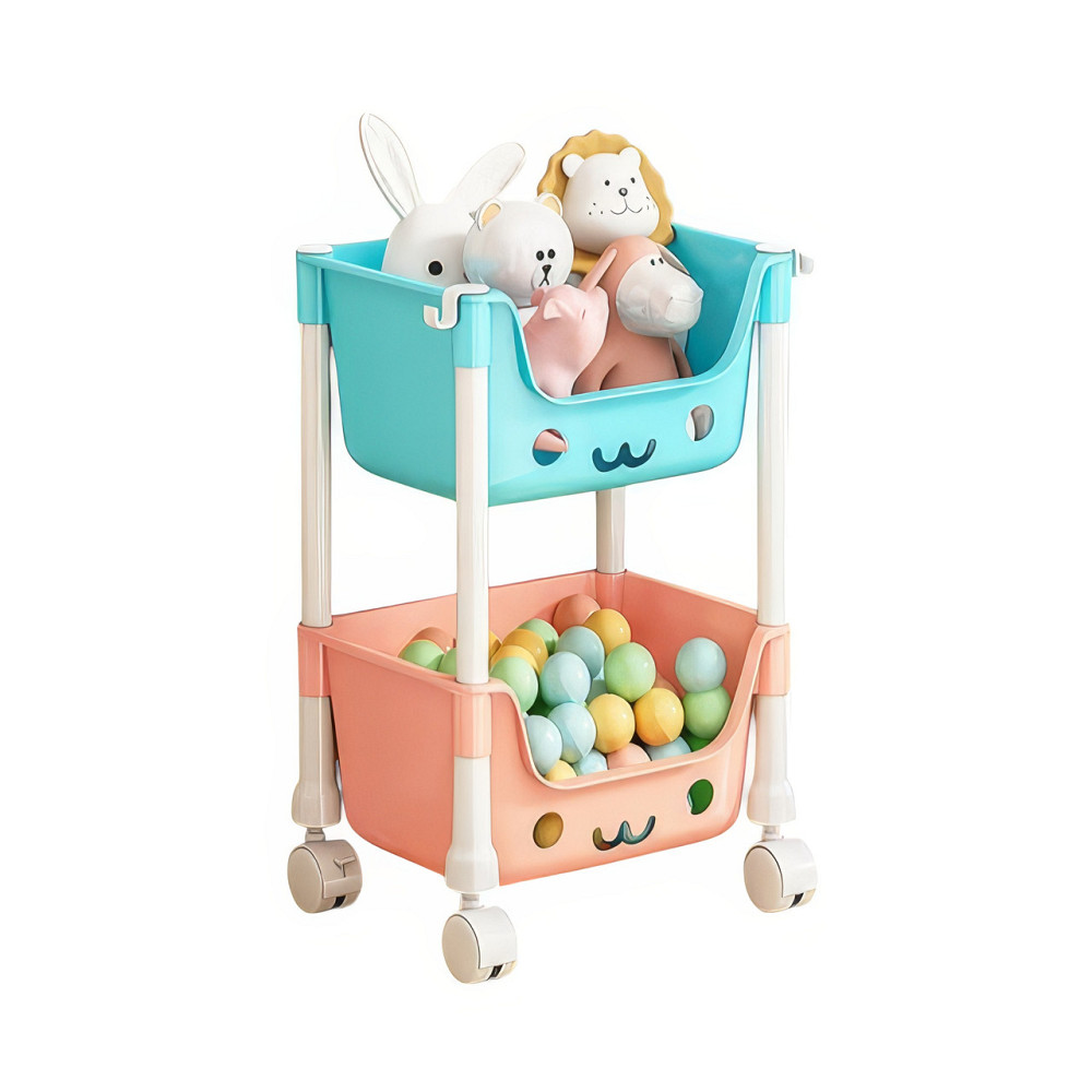 Стеллаж для детской с контейнерами на колесах, органайзер для игрушек, 37×27×44 см, яркий и разноцветный Каменец-Подольский - изображение 5