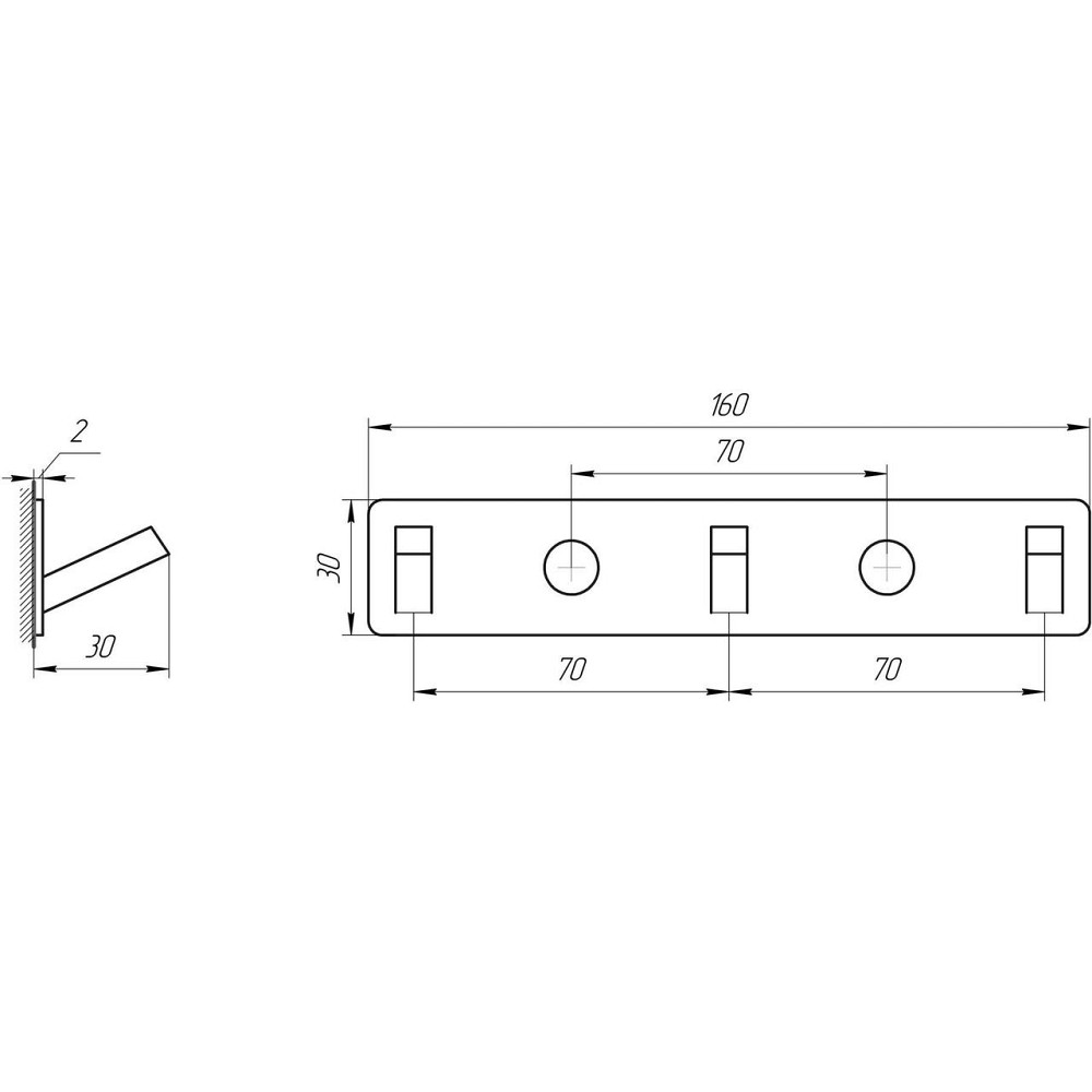Планка з гачками TOPAZ TKB 9385-3-BL чорна (000021255) Київ - фото 5