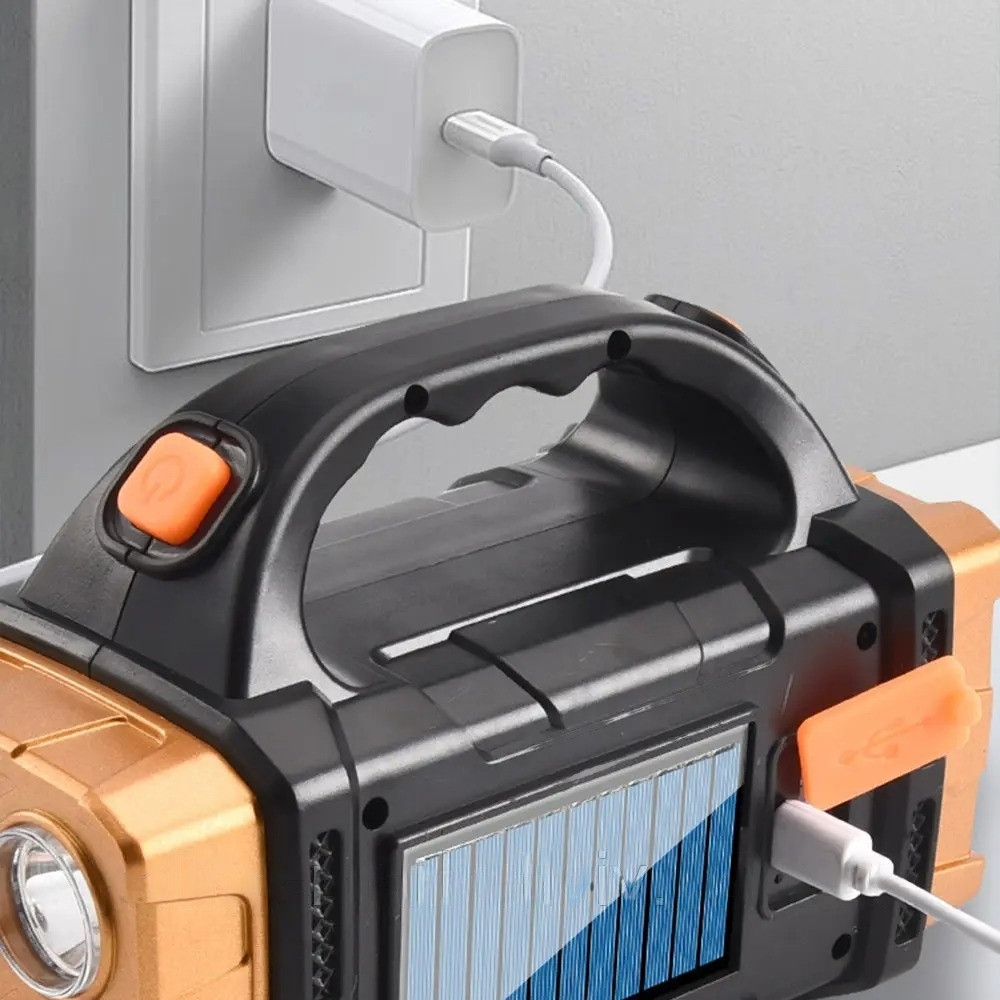 Переносний ліхтар PowerBank 2400мАг,HB-1678,Золотий / Ручний ліхтар-прожектор / Акумуляторний ліхтарик SBR Київ - фото 2