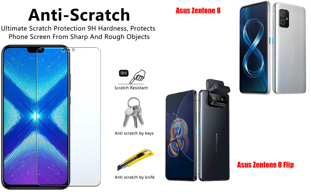 Защитное стекло NeoGlass для Asus Zenfone 8, Zenfone 8 Flip – ультрапрозрачное и устойчивое Киев - изображение 1