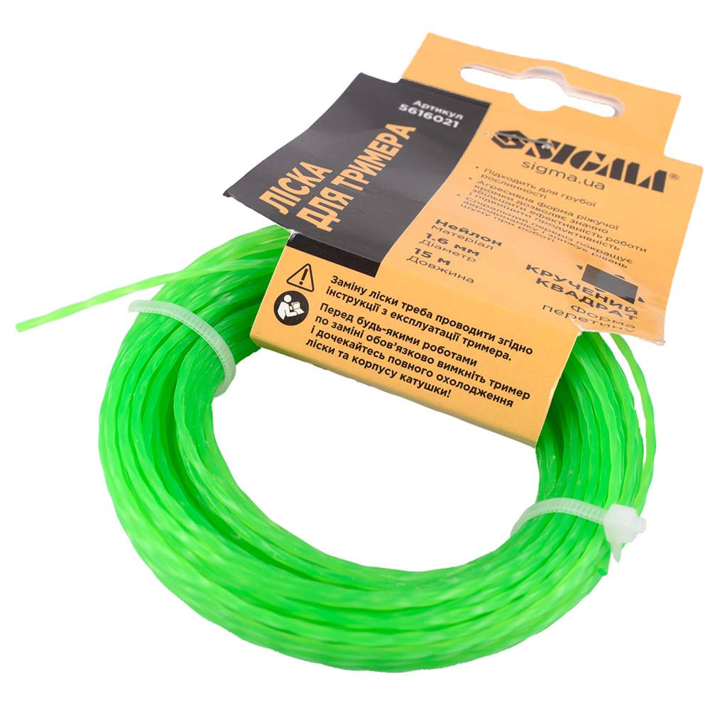 Волосінь для тримера кручений квадрат Ø1.6 мм 15 м SIGMA (5616021) Київ - фото 4