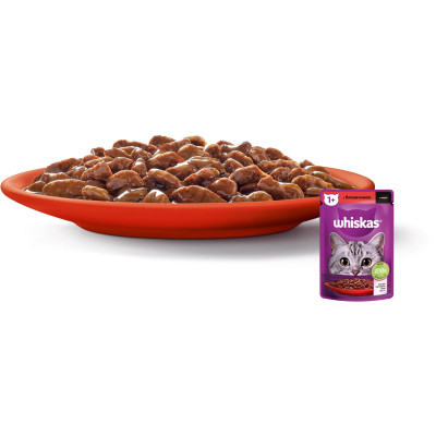 Вологий корм для кішок Whiskas Яловичина в соусі 85 г (5900951301940) Вінниця - фото 3