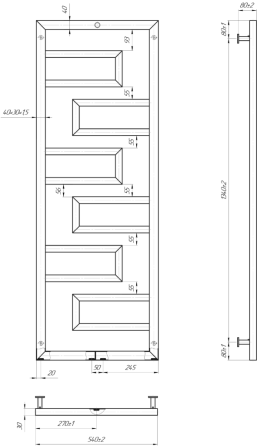 Водяной полотенцесушитель Mario INOX Талия 1500х540/500/50 Киев