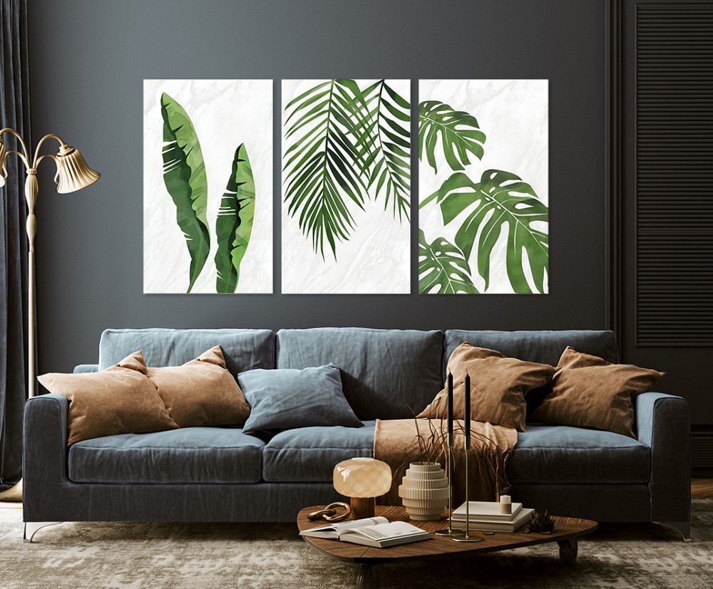 Модульная картина "Зелені листя Абстракція" Art-900_3A (53х100см) Київ - фото 3