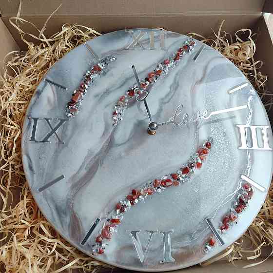 Годинник настінний 40 см з епоксидної смоли Дніпро