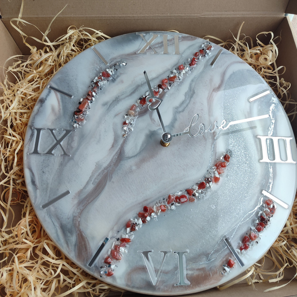 Годинник настінний 40 см з епоксидної смоли Дніпро - фото 1