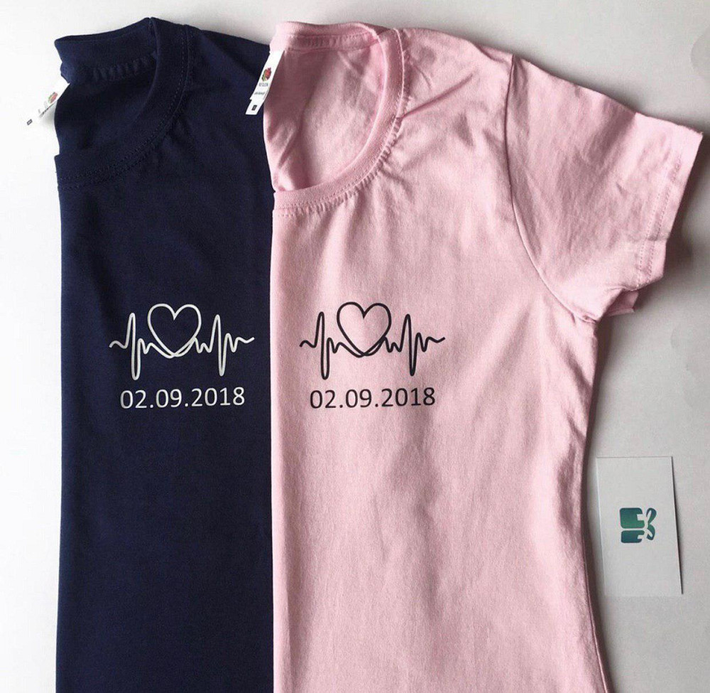 Парні футболки для хлопця та дівчини з індивідуальними датами Чернівці - фото 1