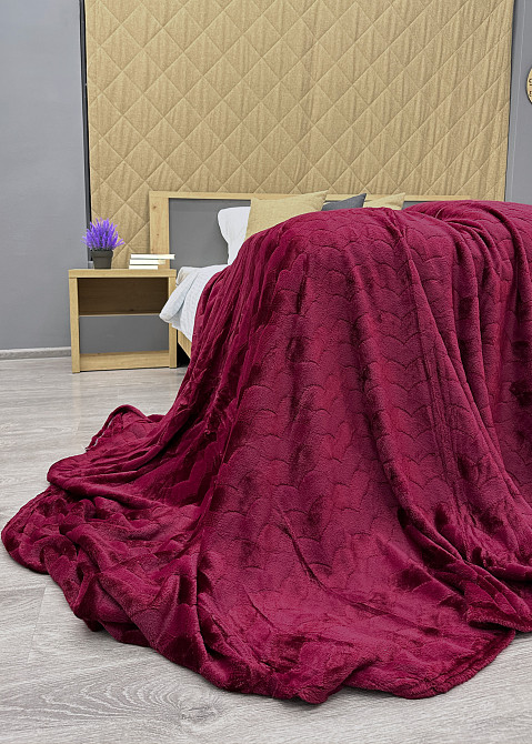 Плед-покривало 200х230 см (+-5см) Бордовий (87-244) Київ - фото 8