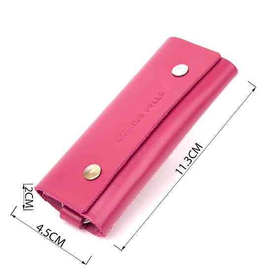 Ключниця тубус шкіряна на кнопках Grande Pelle 11349 Фуксія Київ