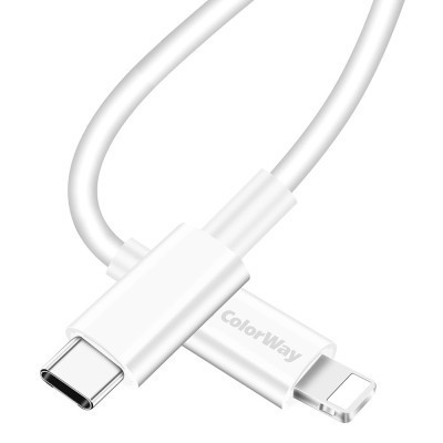 Дата кабель USB-C to Lightning 1.0m 3A white ColorWay (CW-CBPDCL032-WH) Вінниця - фото 4
