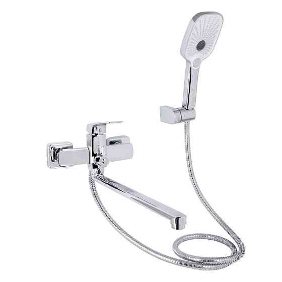 Змішувач для ванни Qtap Tern з довгим поворотним виливом (з душовим гарнітуром) QTTER260CRM47587 Chrome Київ