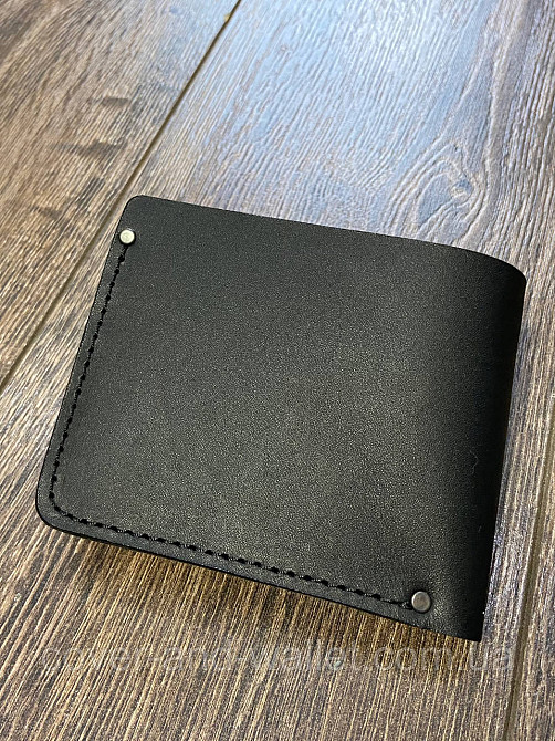 Компактний чоловічий гаманець ручної роботи без фіксації із міцної шкіри PS Leather Київ - фото 2