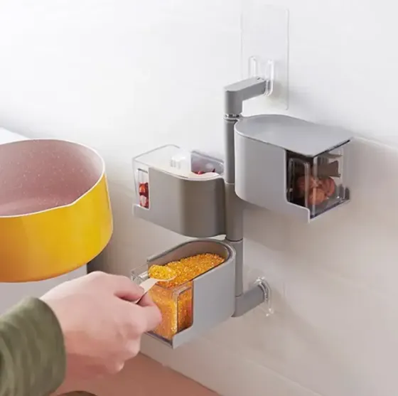 Полка для специй настенный поворотный контейнер полочка для специй подвесные контейнеры для специй и круп Коломия