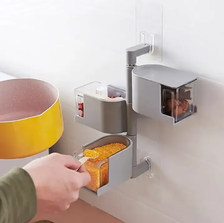 Полка для специй настенный поворотный контейнер полочка для специй подвесные контейнеры для специй и круп Коломия - фото 4