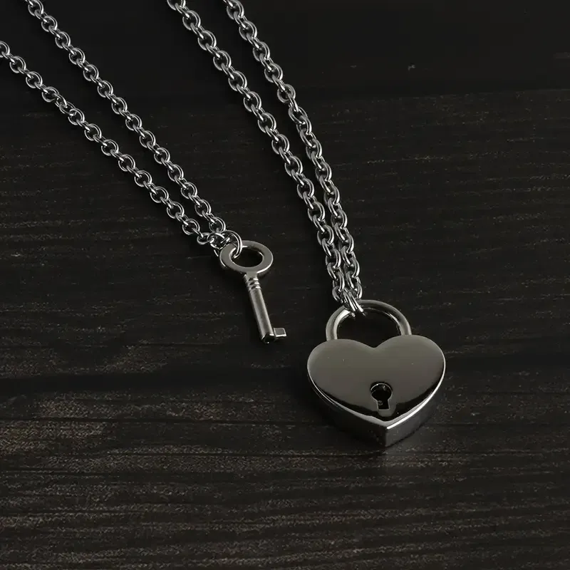 Парні підвіски “Серце-замок і ключ” — нержавіюча сталь (набір 2 кулонів) Київ - фото 6