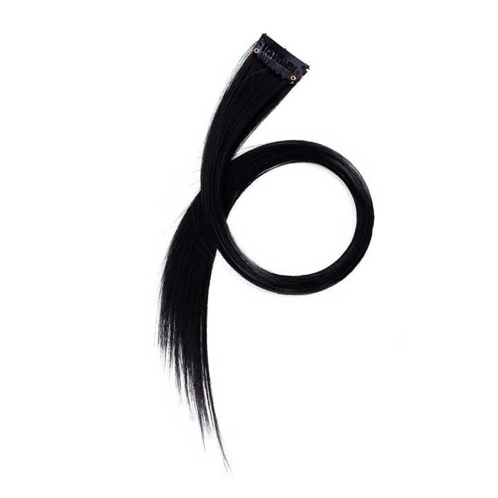 Накладная прядь волос цветная на заколках 60 см Черный Винница - изображение 11