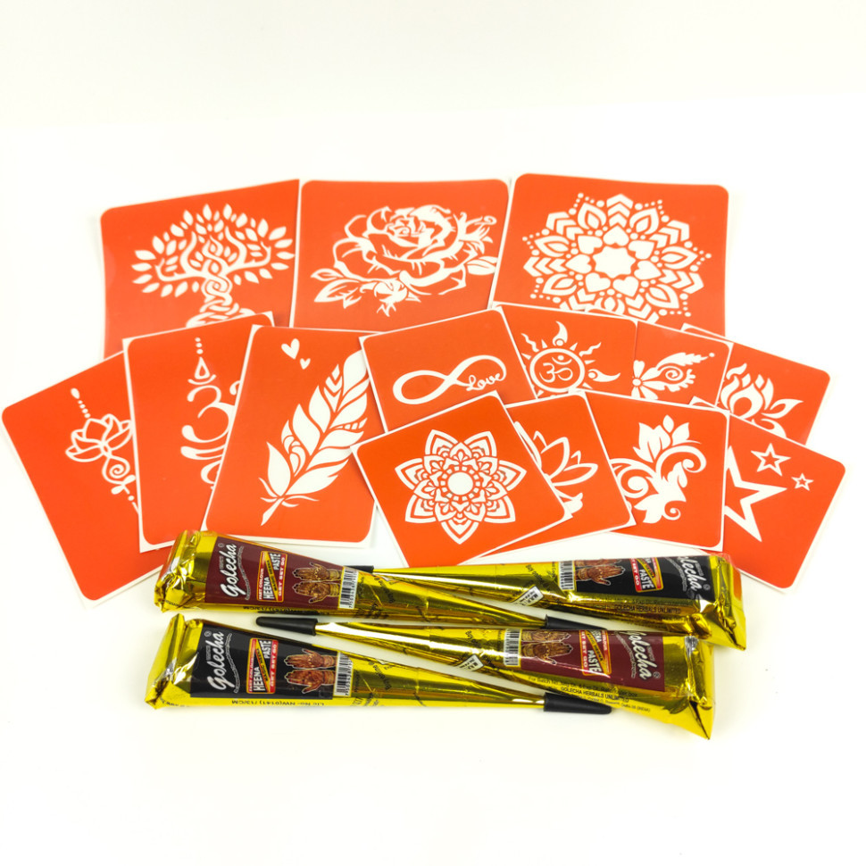 Набор хны с трафаретами для био-тату №4 henna-set-04 Винница - изображение 3