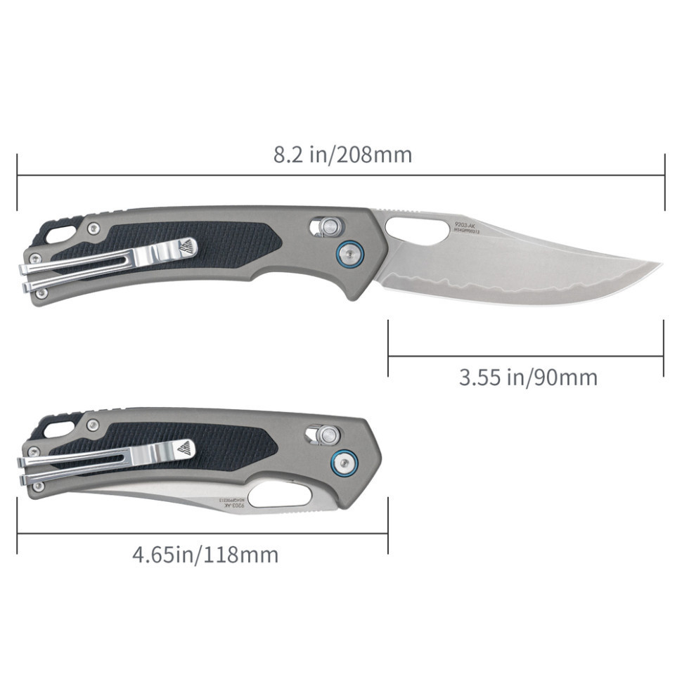 Нож складной SRM Retriever 9203-AK, черно-серый Киев - изображение 10
