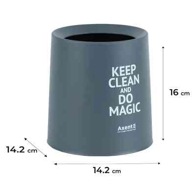 Кошик для паперів Axent Настільний контейнер для сміття, круглий, сірий (2131-03-A) Вінниця