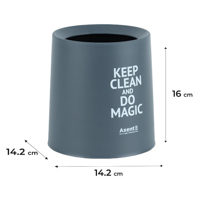 Кошик для паперів Axent Настільний контейнер для сміття, круглий, сірий (2131-03-A) Вінниця - фото 3