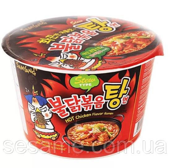 Корейская лапша в стаканчике очень острая с тушеной курицей Buldak Samyang Hot Chicken Ramen Big Bow Харьков - изображение 1