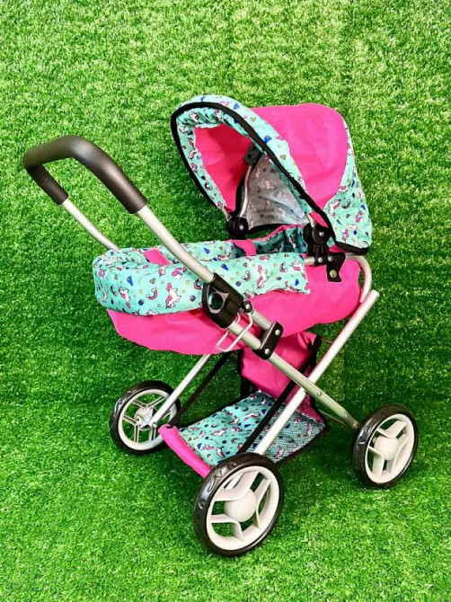 Коляска для ляльки Melogo металева з люлькою-переноскою кошиком Рожева (9369/82100) Чернігів - фото 1