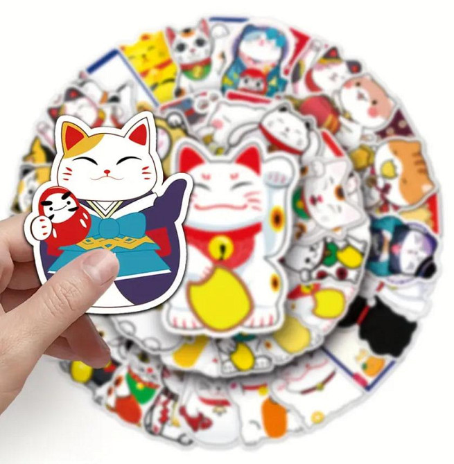 Набор стикеров котики Манэки-нэко – 50 штук Киев - изображение 1
