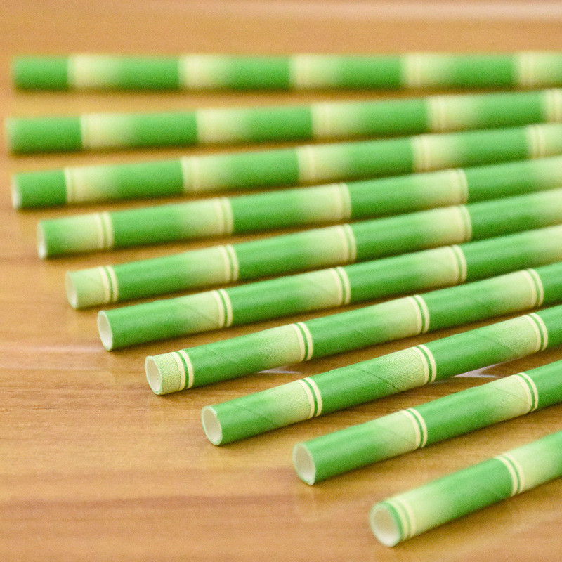 Коктейльні трубочки з принтом бамбука 25 штук 20 см зелений Київ - фото 10