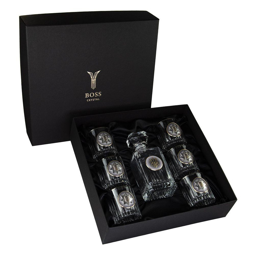 Набор для виски Полиция Boss Crysta (графин 750мл и 6 бокалов по 360мл) хрусталь Киев - изображение 1