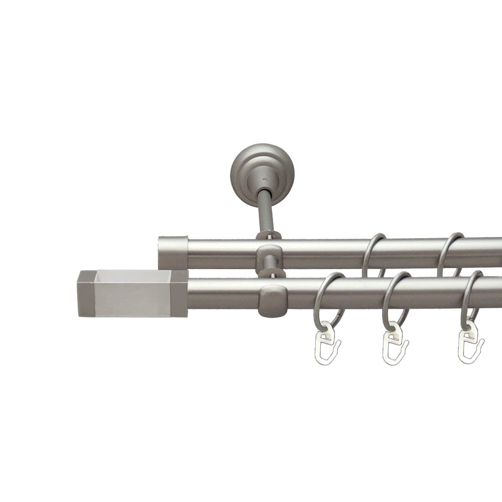 Карниз Orvit Квадро V2 металевий дворядний відкритий Сатин 19\19 мм 200 см (00-00015341) Львів - фото 1