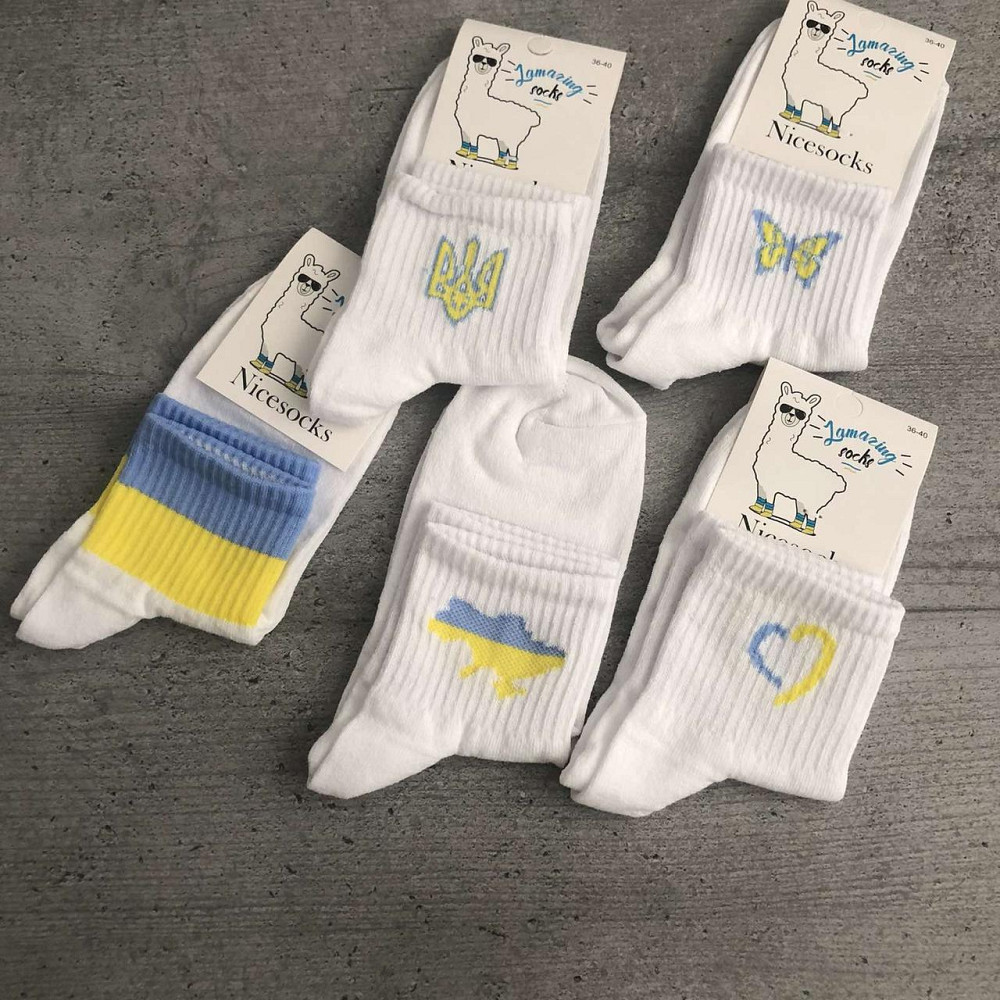 Шкарпетки білі патріотичні Україна р.36-40 Чернівці - фото 5