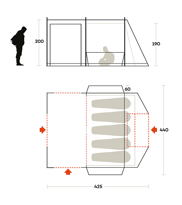 Палатка пятиместная Ferrino Join 5 Sand (92015QSS) Київ - фото 2